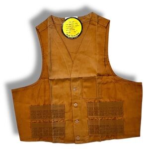 Vintage BLACK SHEEP Vest Mens Medium XL Brown Cotton Hunting Shooting Dallas TX